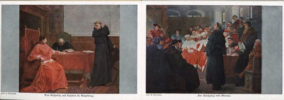 12 PCs in the envelope Lutherstadt Eisenach in Thuringia, Wartburg, Luther