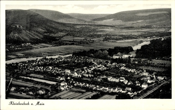 Postcard Kleinheubach am Main Lower Franconia, aerial photograph