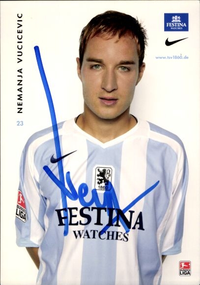 Autogrammkarte Fußballer Nemanja Vucicevic, TSV 1860 München, Autogramm