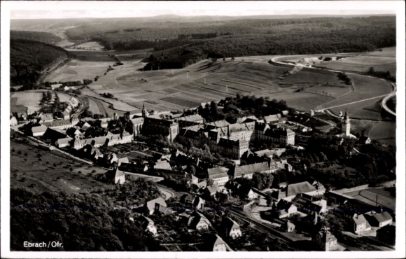 Postcard Ebrach in the Steigerwald Upper Franconia, aerial photo