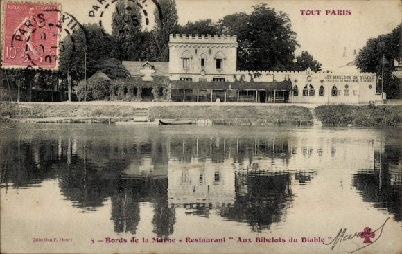 CPA Hauts de Seine, Restaurant Aux Bibelots du Diable
