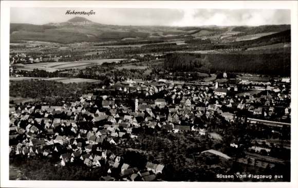 Ak Süßen an der Fils, luchtfoto van de plaats met Hohenstaufen