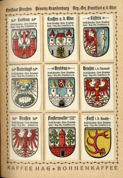 German coat of arms collector&#39;s picture album Kaffee HAG Handelsgesellschaft, Bremen around 1930