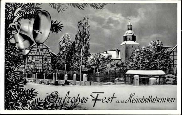 Postcard Heimboldhausen Philippsthal an der Werra, greetings, church