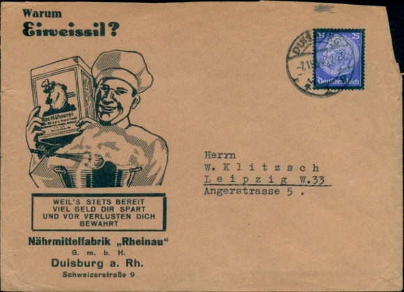 Envelope stamp Michel No. 553 German Empire, 25 Pfennig, Hindenburg, mourning