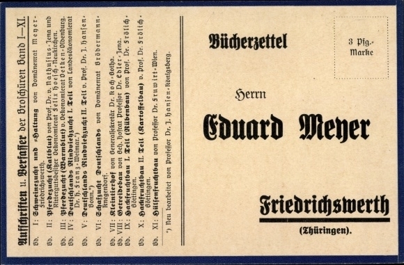 Ak Friedrichswerth in Thüringen, Friedrichswerther Schreib-Kalender 1915, Bücherzettel