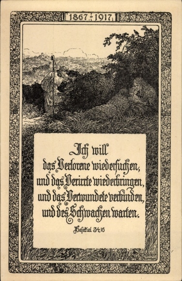 Postcard Bethel Bielefeld in North Rhine-Westphalia, anniversary card institution, 1867-1917