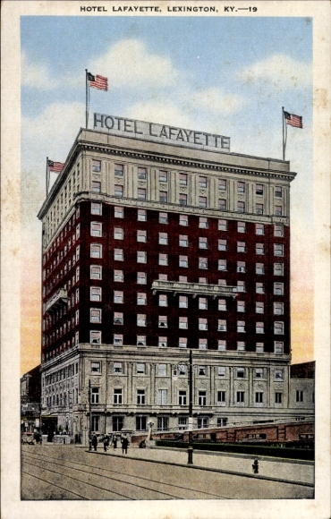 Briefkaart Lexington Kentucky de VS, Hotel Lafayette