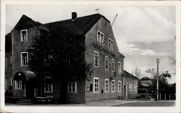 Postcard Ullersdorf Radeberg in Saxony, Gasthof Schmiede Schänke, owner Max Näther