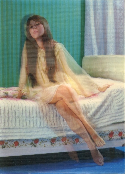 3D Postcard Erotic, Woman on a Bed