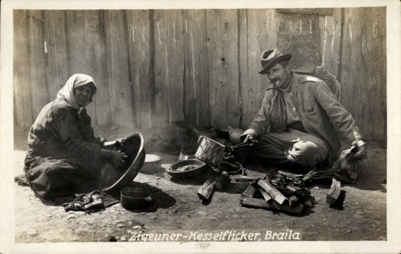 Foto Ak Brăila Rumänien, Zigeuner- Kesselflicker