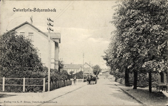 Ak Osterholz Scharmbeck in Nedersaksen, straatgedeelte