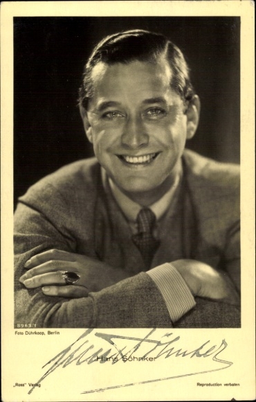 Ak Schauspieler Hans Söhnker, Portrait, Autogramm