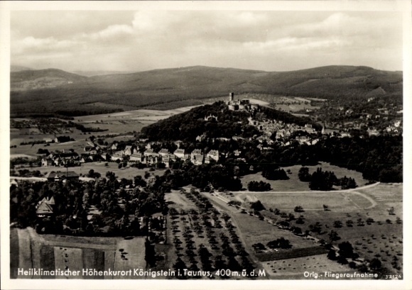 Postcard Königstein im Taunus, climatic health resort, town view, castle, green surroundings