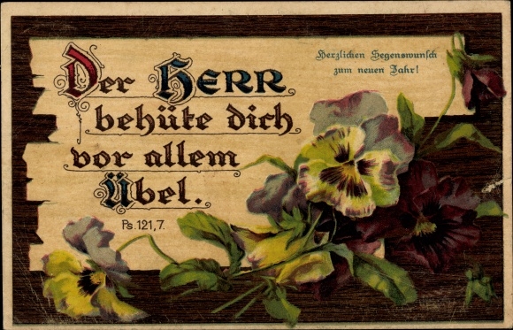 Postcard Happy New Year, The Lord protect you from all evil, Ps. 121 7