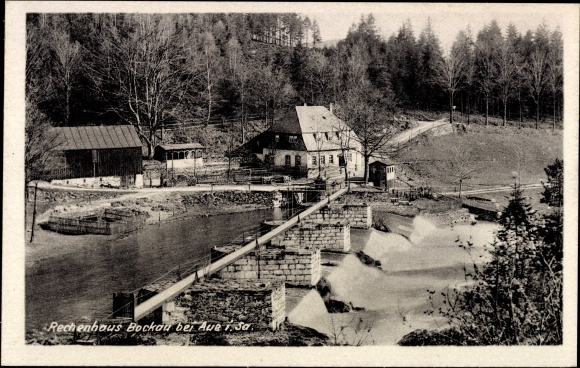 Postcard Bockau in the Ore Mountains, computer house