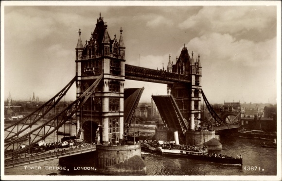 Postcard London City England, Tower Bridge