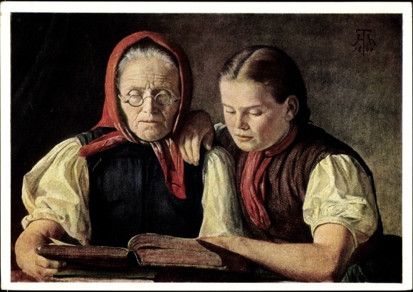 Artist PC Hans Thoma, The artist&#39;s mother and his sister