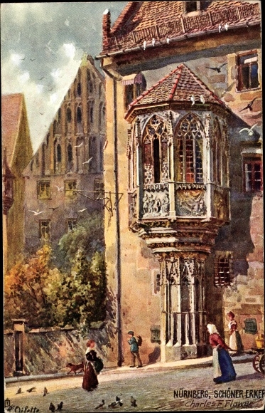 Artist PC Flower, Charles, Nuremberg in Middle Franconia Bavaria, beautiful bay window