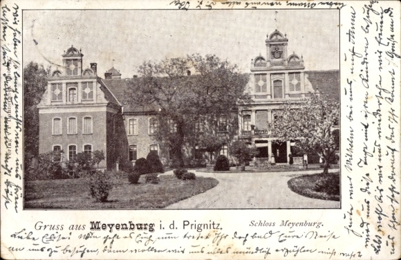 Postcard Meyenburg in the Prignitz, Castle