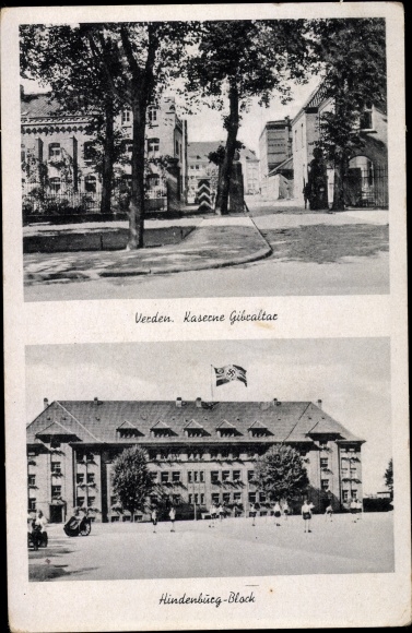 Ak Verden an der Aller, Kaserne Gibraltar, Hindenburg Block