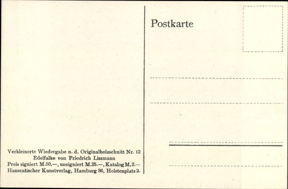 Artist PC Lissmann, Friedrich, noble falcon