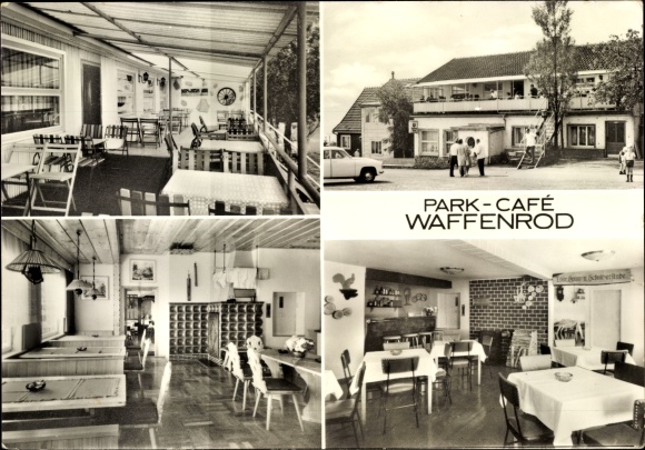 Postcard Waffenrod Hinterrod Eisfeld Thuringia, Park Cafe, interior view