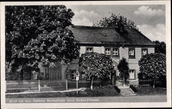Ak Pockau im Erzgebirge Sachsen, Gasthaus Nennigmühle