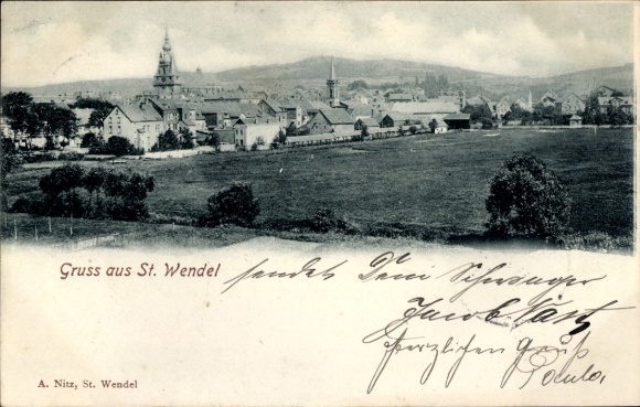 Postcard St. Wendel in Saarland, general view