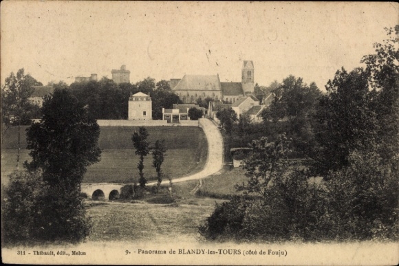Ak Blandy les Tours Seine et Marne, Panorama, Cote de Fouju