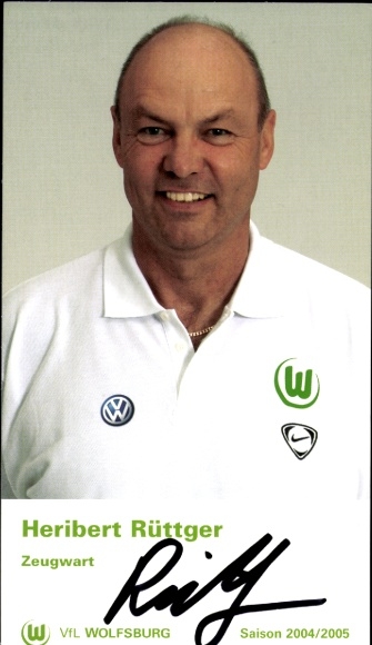 Autogrammkarte Zeugwart Heribert Rüttger, VfL Wolfsburg, Autogramm