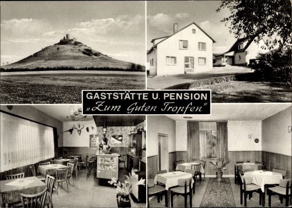 Postcard Grimelsheim Liebenau in Hesse, restaurant and guesthouse for a good drop