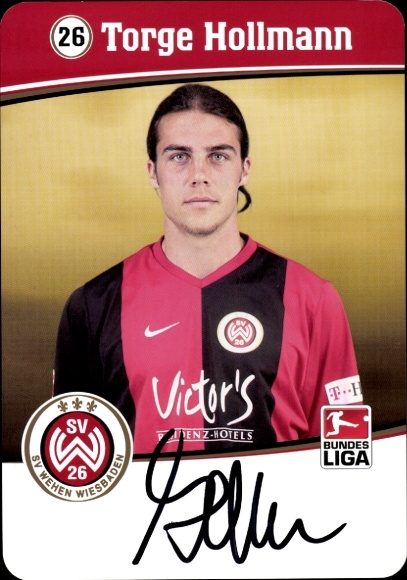 Autograph card footballer Torge Hollmann, SV Wehen Wiesbaden, autograph