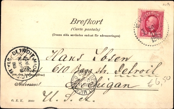 Postcard Eksjö Sweden, Jernvägsstations