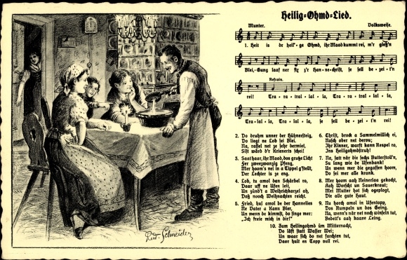 Song Postcard Schneider, Rud., Holy Ohmd song, family when casting lead, Wilhelm Vogel