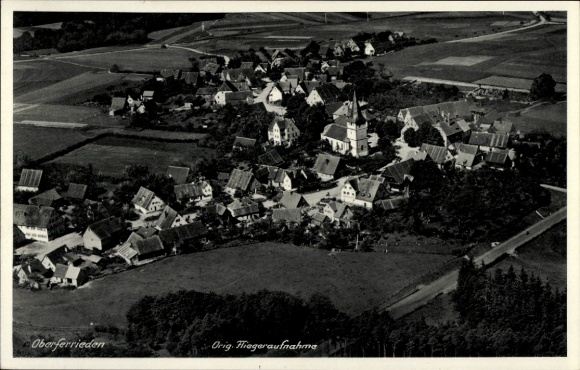 Ak Oberferrieden Burgthann in de regio Neurenberg, luchtfoto