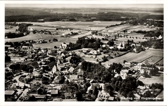 Ansichtkaart Gauting in Opper-Beieren, luchtfoto