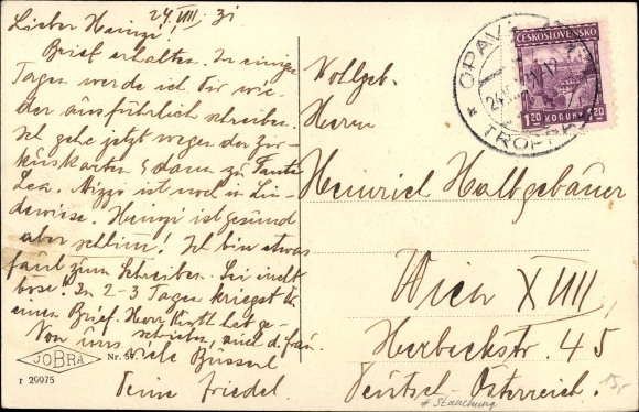 Postcard Opava Troppau Region Moravian Silesia, Olomouc Street, trams