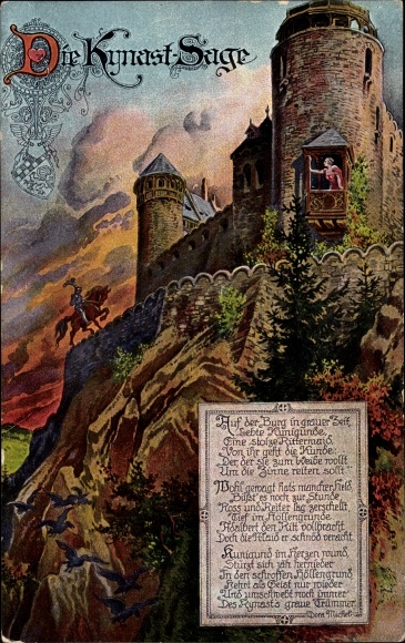 Ak Sobieszów Hermsdorf Kynast Reuzengebergte Silezië, Kynastsage, kasteel