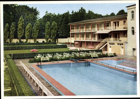 Ak Breitscheid Ratingen Nordrhein Westfalen, Hotel Krummenweg, Inh. J. Doerenkamp, Schwimmbad