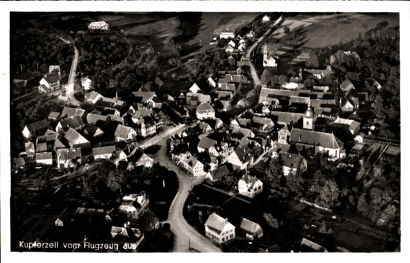 Postcard Kupferzell in Württemberg, aerial photograph