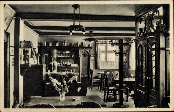 Ak Kappeln in Schleswig Holstein, Alter Ratskrug, Inh. Fritz Bock, Innenansicht