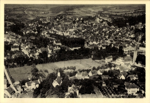 Ak Bietigheim Bissingen an der Enz Württemberg, luchtfoto