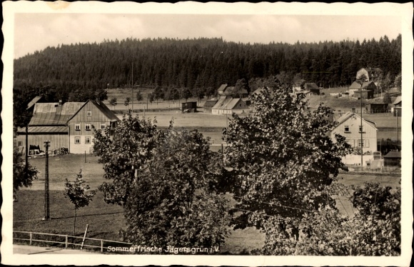 Postcard Oppilwain Kirchhain, summer resort Jagersgrün i