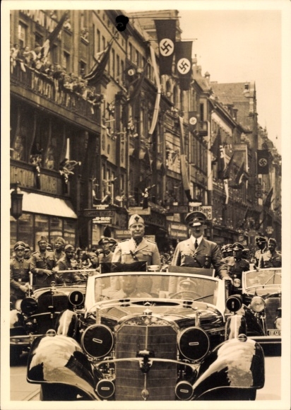 KP Monachium Bawaria, Benito Mussolini, Führer i kanclerz Rzeszy Adolf Hitler, spotkanie państwowe 1940