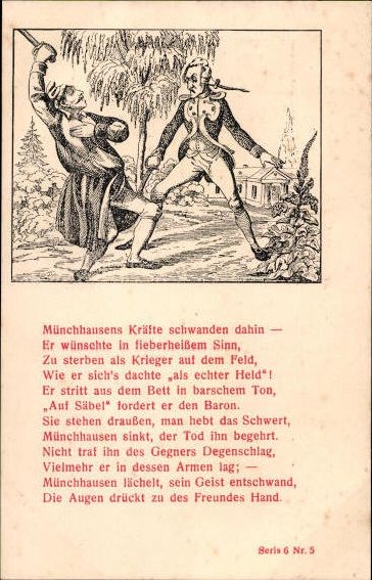 6 Ak Münchhausen, Serie 6, 1-6