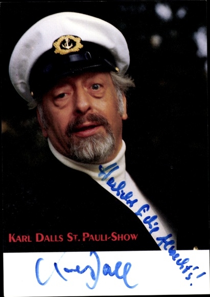 Postcard Comedian Karl Dall, Portrait, St. Pauli Show, Autograph
