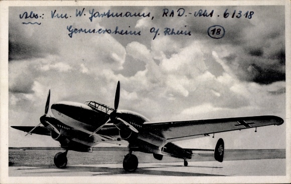 Ak Wehrmacht Luftwaffe, Zerstörer Me 110