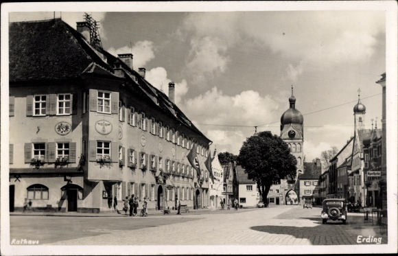 Foto Ak Erding in Oberbayern, Rathaus