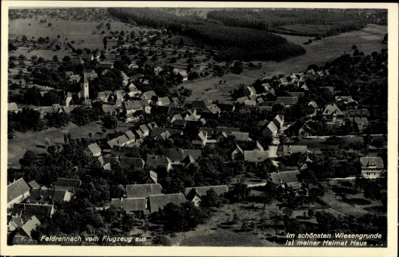 Postcard Feldrennach Straubenhardt in the Black Forest, aerial photograph